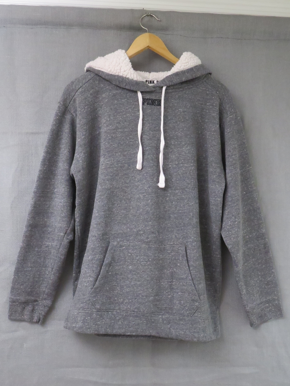 Pink Republic Men's Heather Gray Sherpa Hoodie Pullover